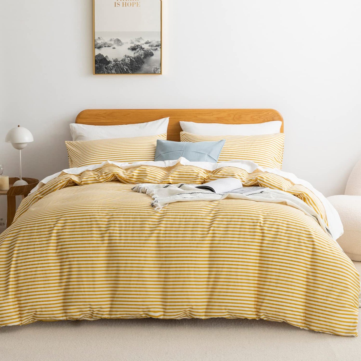 Wholesale Breathable Stripe Printed Duvet Cover Set