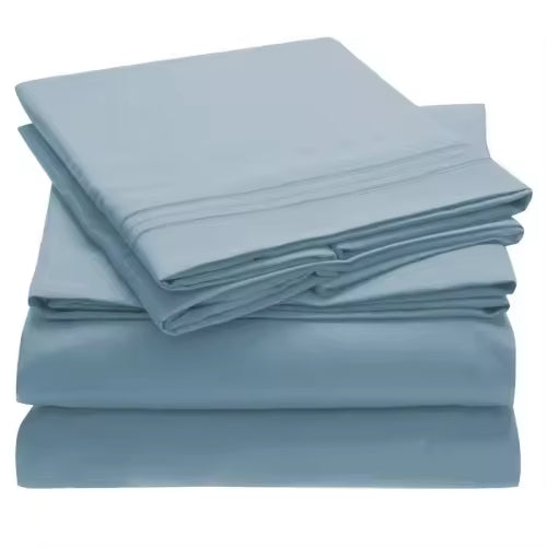 Custom Solid Color Printed Microfiber Bed Sheets Set