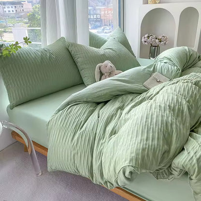 Bubble Gauze Bedding Set Washed Cotton Comforter Sets