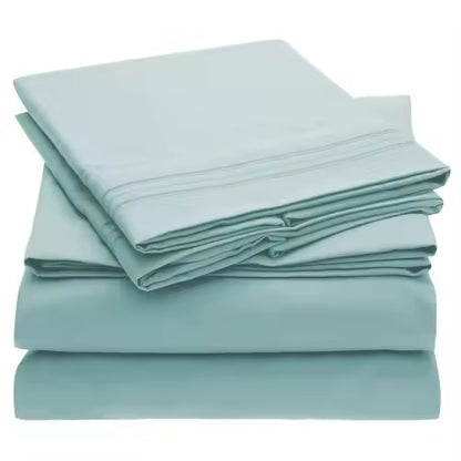 Custom Solid Color Printed Microfiber Bed Sheets Set