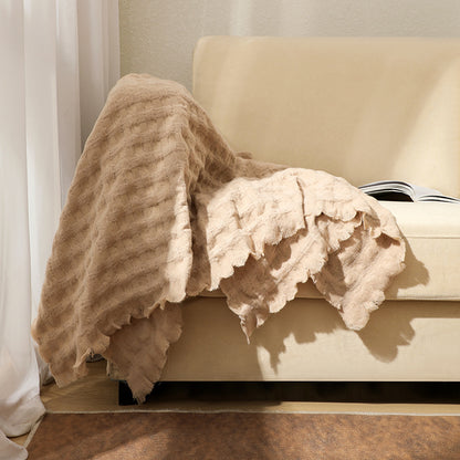 Waffle Cozy Crochet Soft Fleece Throws and Blankets