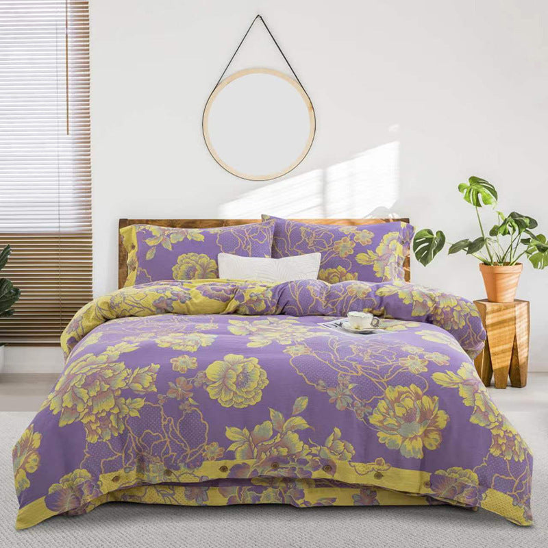 Simple Jacquard Floral Duvet Cover Sets