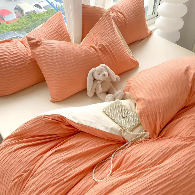 Bubble Gauze Bedding Set Washed Cotton Comforter Sets