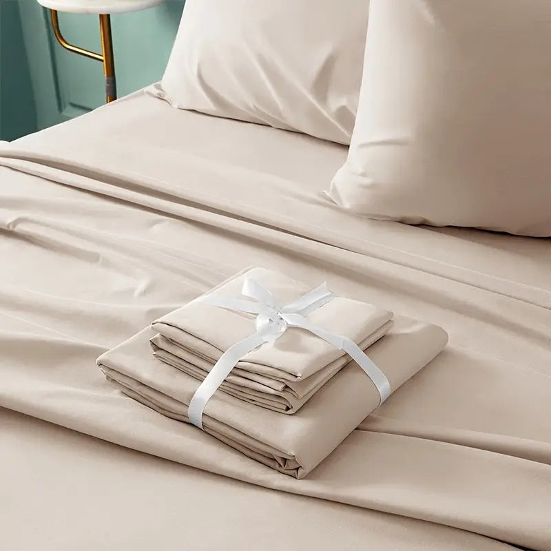 Wholesale Breathable Solid Brushed Bed Sheet Set