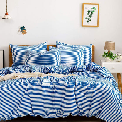 Wholesale Breathable Stripe Printed Duvet Cover Set