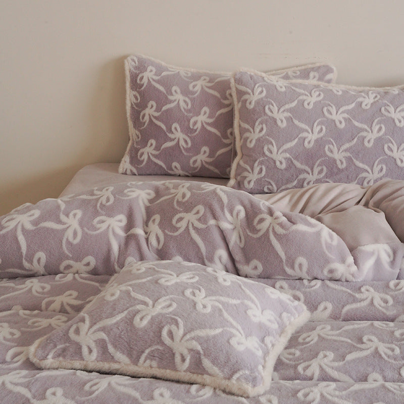 Plush Carved Thickened Duvet Cover Sets