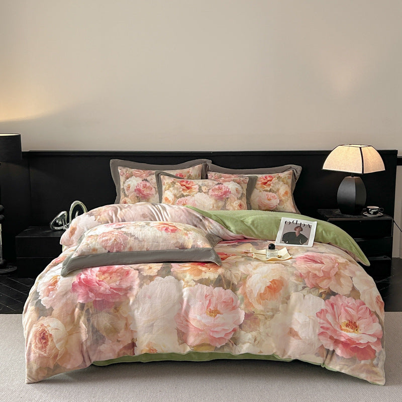 Milk Velvet Printed Duvet Cover Sets