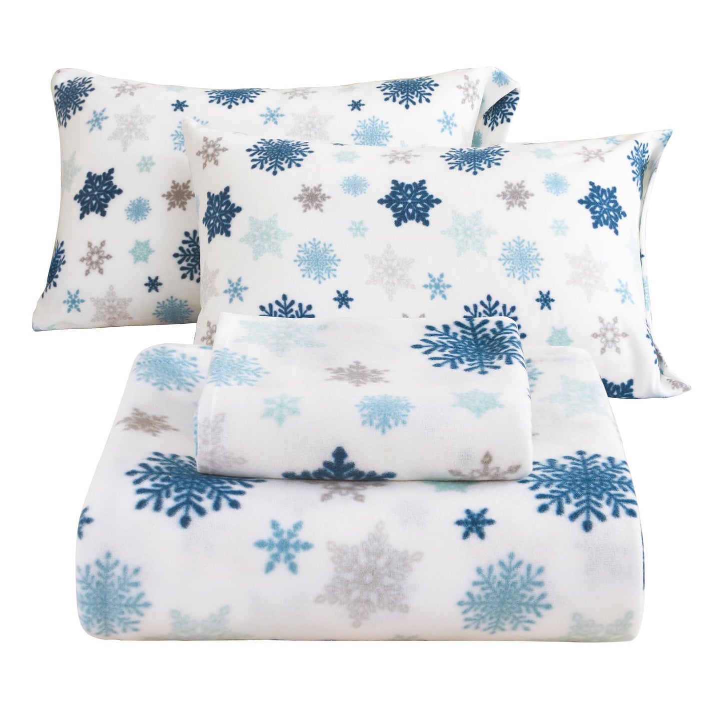 Wholesale 4pc Snowflake Double-faced Fleece Bedding Set
