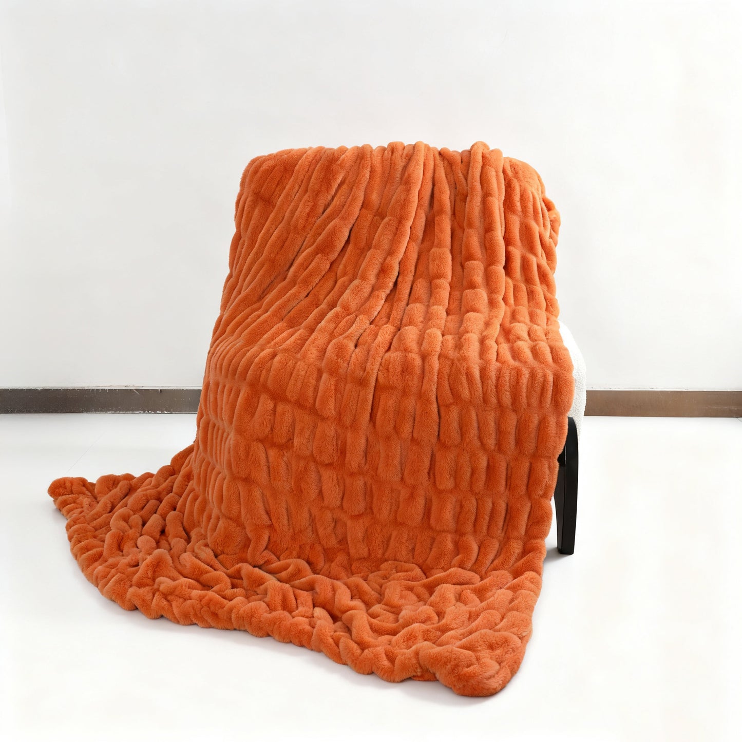 Spandex Elastic Faux Rabbit Fur Blanket