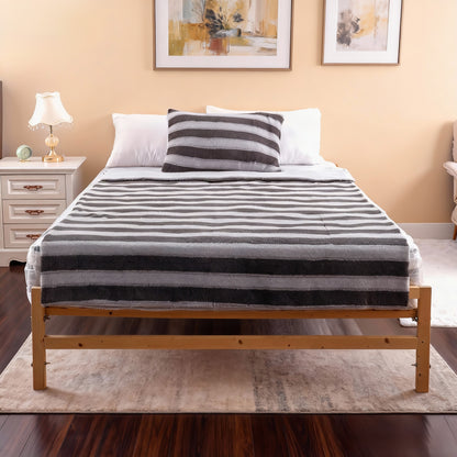 Wholesale Striped Lambskin Fleece Comforter Sets