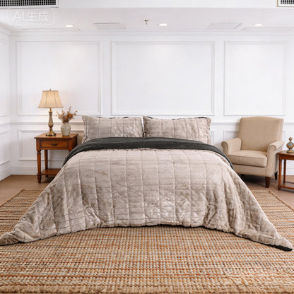 Wholesale Shearling Reversible Duvet Cover Set