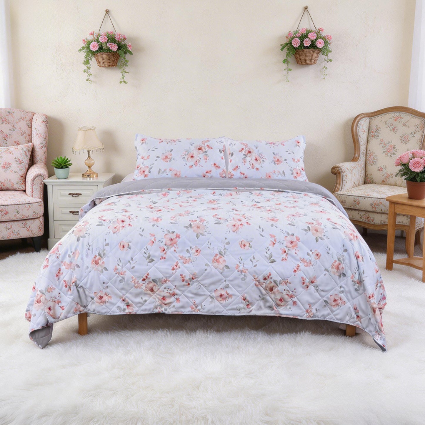Wholesale Floral Multi-needle Quilted Sets